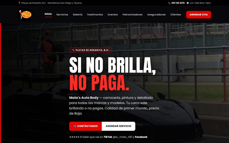El Mata Auto Body website